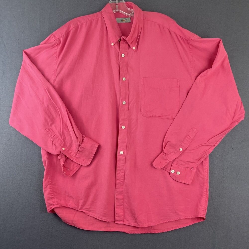 VTG Silk Cotton Blend Button Down Shirt Men’s XL Pink